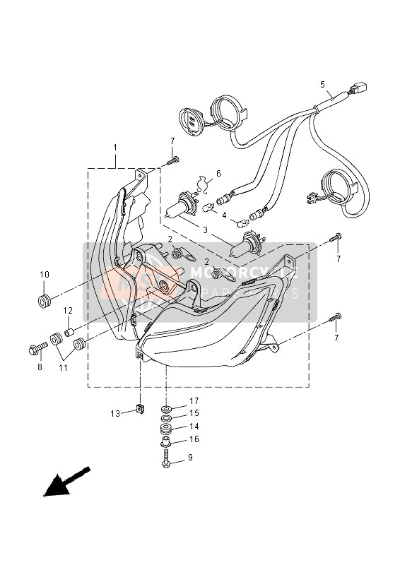 Yamaha YP125RA 2014 Faro para un 2014 Yamaha YP125RA